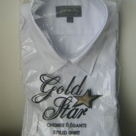 GoldStar Men's Short Sleeved White Shirts - Picture 1 of 2